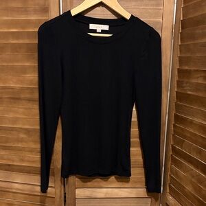 LOFT Women's Elegant Black Long Sleeve Tee